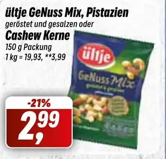 Simmel ültje GeNuss Mix, Pistazien geröstet und gesalzen oder Cashew Kerne 150g Angebot