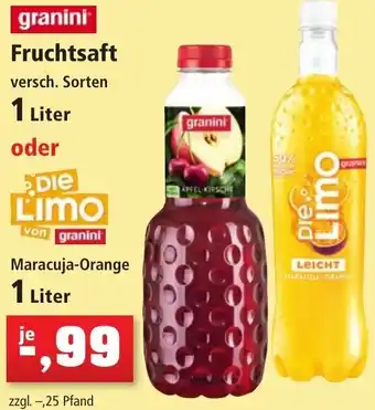 Thomas Philipps granini Fruchtsaft 1 Liter oder Die Limo von granini Maracuja-Orange 1 Liter Angebot