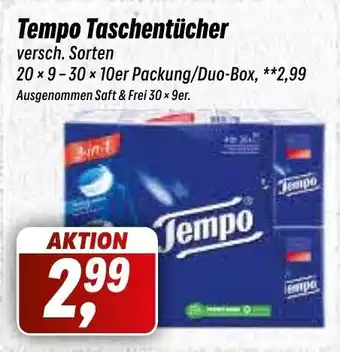 Simmel Tempo Taschentücher 20x9-30× 10er Packung/Duo-Box, **2,99 Ausgenommen Saft & Frei 30 x 9er. Angebot