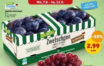 PENNY Deutsche Zwetschgen 1,5-kg-Korb Angebot