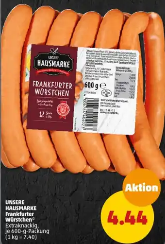 PENNY UNSERE HAUSMARKE Frankfurter Würstchen 600-g-Packung Angebot