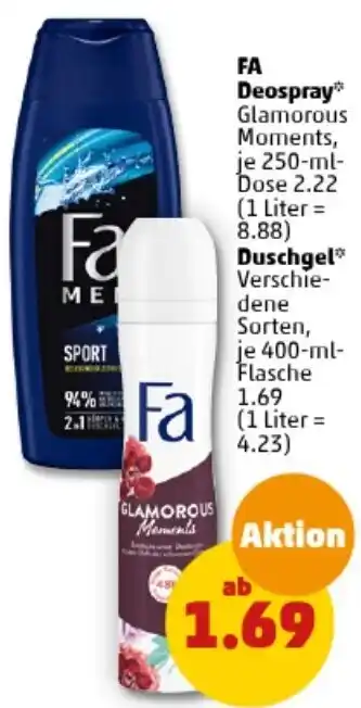 PENNY FA Deospra 250-ml-Dose oder Duschgel 400 ml Flasche Angebot