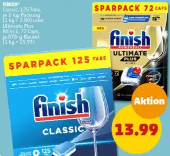 PENNY FINISH Classic 2 kg Packung oder Ultimate Plus 878 g Beutel Angebot