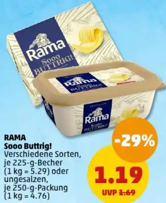 PENNY RAMA Sooo Buttrig! 225-g-Becher/250 g Packung Angebot