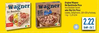 diska Original Wagner Die Backfrische Pizza oder Big City Pizza 320-420 g Packung Angebot