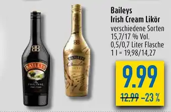 diska Baileys Irish Cream Likör verschiedene Sorten 15,7/17 % Vol. 0,5/0,7 Liter Flasche Angebot