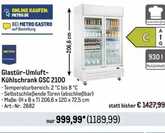 METRO METRO Professional Glastür-Umluft- Kühlschrank GSC 2100 Angebot