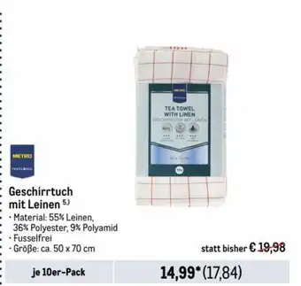 METRO METRO PROFESSIONAL Geschirrtuch mit Leinen je 10er-Pack Angebot