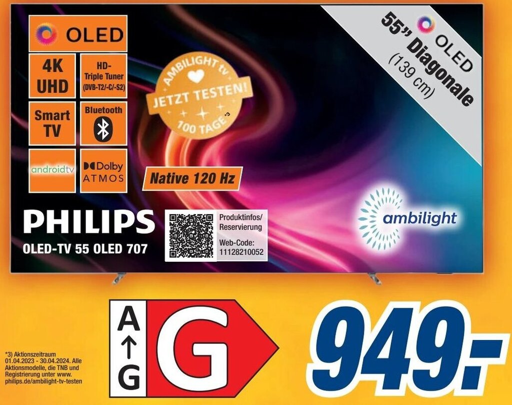 PHILIPS OLED-TV 55 OLED 707 Angebot bei Expert