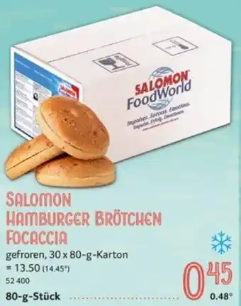 Selgros SALOMON HAMBURGER BRÖTCHEN FOCACCIA 80-g-Stück Angebot