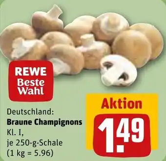 REWE Braune Champignons 250 g Schale Angebot