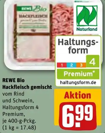 REWE REWE Bio Hackfleisch gemischt 400 g Pckg. Angebot