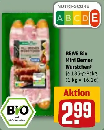 REWE REWE Bio Mini Berner Würstchens 185-g-Pckg. Angebot