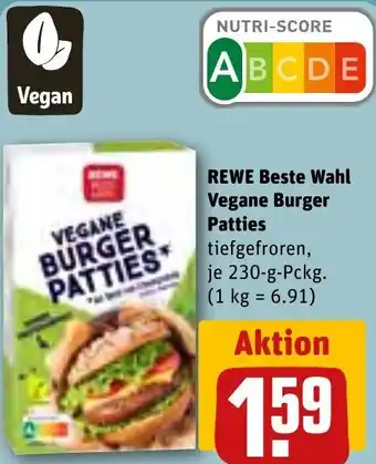 REWE REWE Beste Wahl Vegane Burger Patties 230 g Pckg. Angebot