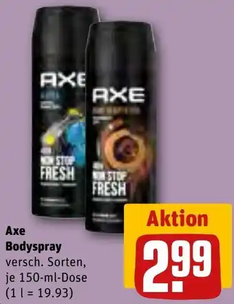 REWE Axe Bodyspray 150-ml-Dose Angebot