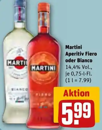 REWE Martini Aperitiv Fiero oder Bianco 0,75-l-Fl. Angebot