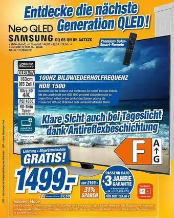 expert Techno Land Neo Qled Samsung Gq65qn85 Aatxzg Angebot