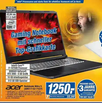 expert Techno Land Acer Notebook Nitro 5 An517-52-71c7 Angebot