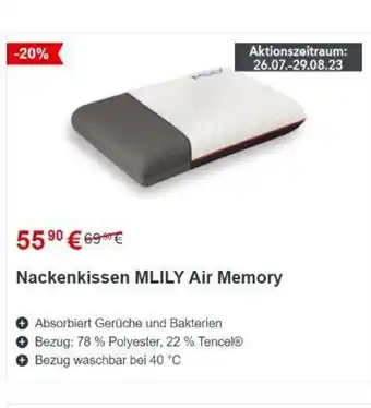 Matratzen Concord MLILY Nackenkissen Air Memory Angebot