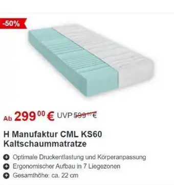 Matratzen Concord H Manufaktur CML KS60 Kaltschaummatratze Angebot