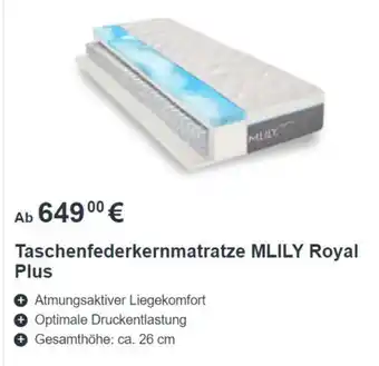 Matratzen Concord MLILY Taschenfederkernmatratze Royal Plus Angebot