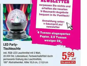 V Baumarkt Led Party-tischleuchte Angebot