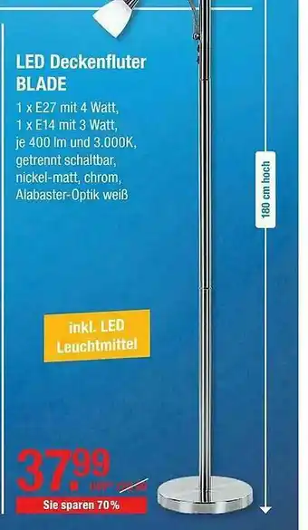 V Baumarkt Led Deckenfluter Blade Angebot