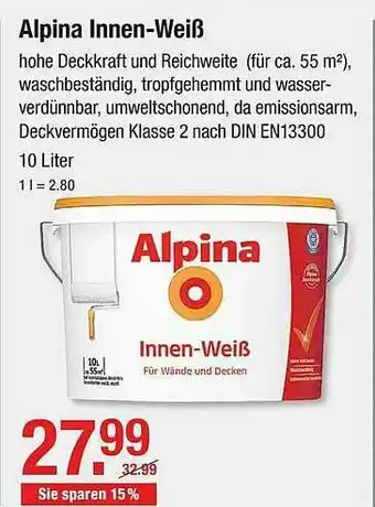 V Baumarkt Alpina Innen-weiß Angebot