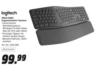 MediaMarkt logitech Ergonomische Tastatur ERGO K860 Angebot