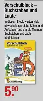 V Markt Vorschulblock - Buchstaben Und Laute Angebot