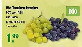 V Markt Bio Trauben Kernlos Rot Oder Hell Angebot