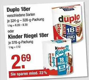 V Markt Duplo 18er Oder Kinder Riegel 18er Angebot