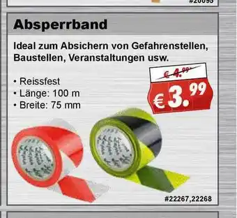 Stabilo Fachmarkt Absperrband Angebot