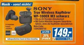 expert Octomedia Sony True Wireless Kopfhörer Wf-1000x M3 Schwarz Angebot