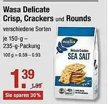 V Markt Wasa Delicate Crisp, Crackers Und Rounds Angebot