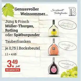 V Markt Jung & Frisch Müller-thurgau, Rotling Oder Spätburgunder Angebot