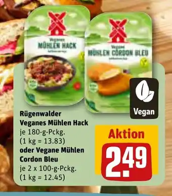 REWE Center Rügenwalder Veganes Mühlen Hack je 180-g-Pckg. oder Vegane Mühlen Cordon Bleu je 2*100 g Angebot