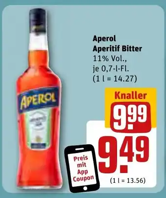 REWE Center APEROL Aperitif Bitter 11% Vol., je 0,7-1-FL. Angebot