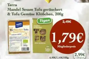 LPG Biomarkt Terra Mandel Sesam Tofu Geräuchert & Tofu Gemüse Klößchen Angebot