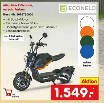 Netto Marken-Discount Econelo Miku Max E-scooter Angebot