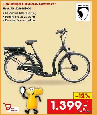 Netto Marken-Discount Hawk Tiefeinsteiger-e-bike Ecity Comfort 26 Angebot