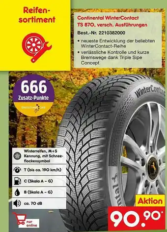 Netto Marken-Discount Continental Wintercontact Ts870 Angebot