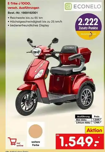 Netto Marken-Discount Econelo E-trike J1000 Angebot