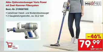 Netto Marken-Discount Maxxmee Akku-zyklonstaubsauger Vario Power Mit Zwei-kammer-filtersystem Angebot