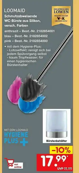 Netto Marken-Discount Loomaid Schmutzabweisende Wc-bürste Aus Silikon Angebot