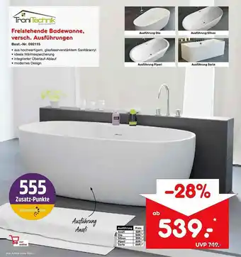 Netto Marken-Discount Tronitechnik Freistehende Badewanne Angebot