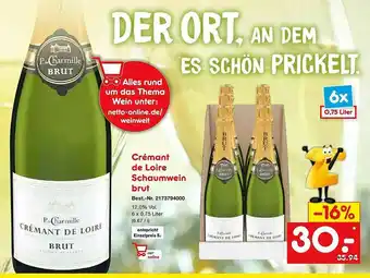 Netto Marken-Discount Crémant De Loire Schaumwein Brut Angebot