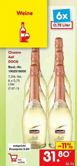 Netto Marken-Discount Cinzano Asti Docg Angebot