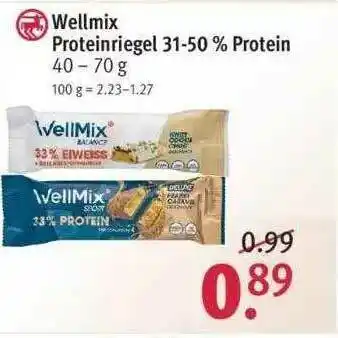 Rossmann Wellmix Proteinriegel 31-50% Protein Angebot