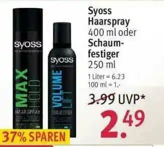 Rossmann Syoss Haarspray Oder Schaumfestiger Angebot